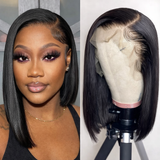 Transparent Lace Bob Wig 250% Density 13x4 – 100% Human Hair – 14 Inch Full & Thick Natural Look