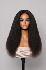 18 Inch Yaki Straight Wig – 13x4 Transparent Lace Front, 250% Density, Pre-Plucked Human Hair Wig