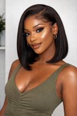 Transparent Lace Bob Wig 250% Density 13x4 – 100% Human Hair – 14 Inch Full & Thick Natural Look