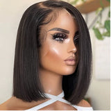Transparent Lace Bob Wig 250% Density 13x4 – 100% Human Hair – 14 Inch Full & Thick Natural Look