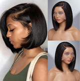 Transparent Lace Bob Wig 250% Density 13x4 – 100% Human Hair – 14 Inch Full & Thick Natural Look