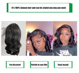 Body wave 18''Transparence Lace Wig - 250 Density , 13x4 Lace Frontal, Natural Color, Pre-Plucked Hairline