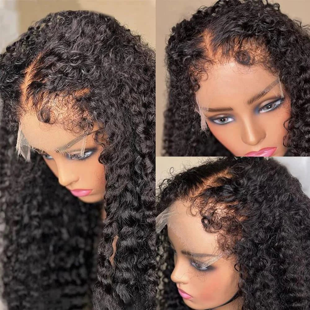 Bob Kinky Curly Human Hair Frontal Wig 4C Edges Lace Front Wigs 13*4 Human Hair Wig Natural Hairline