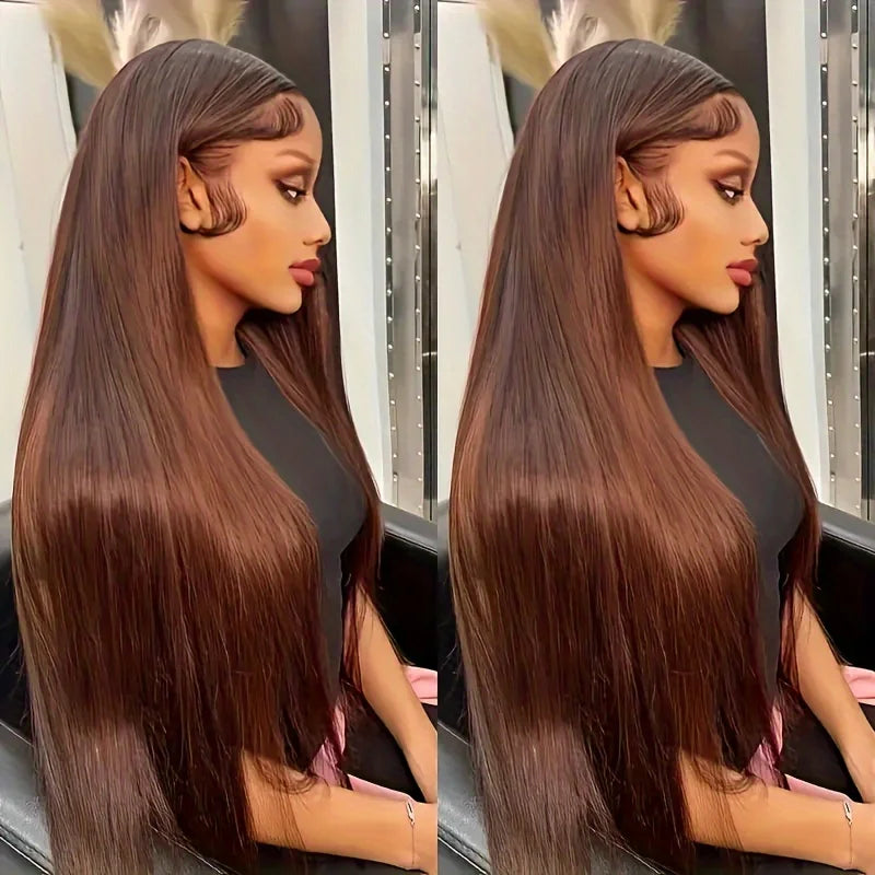 Bone Straight Chocolate Brown 13x6 Lace Frontal Wig 30 Inch Human Hair 13x4 Hd Lace Front Wigs Colored Brazilian Women Choice