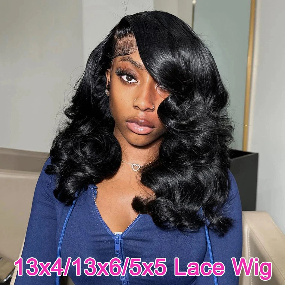Body Wave Bob Wig 13x4 Transparent Lace Frontal Wig Brazilian Human Hair Wigs Virgin Remy Hair13x4 Lace Closure Wig 180% Density