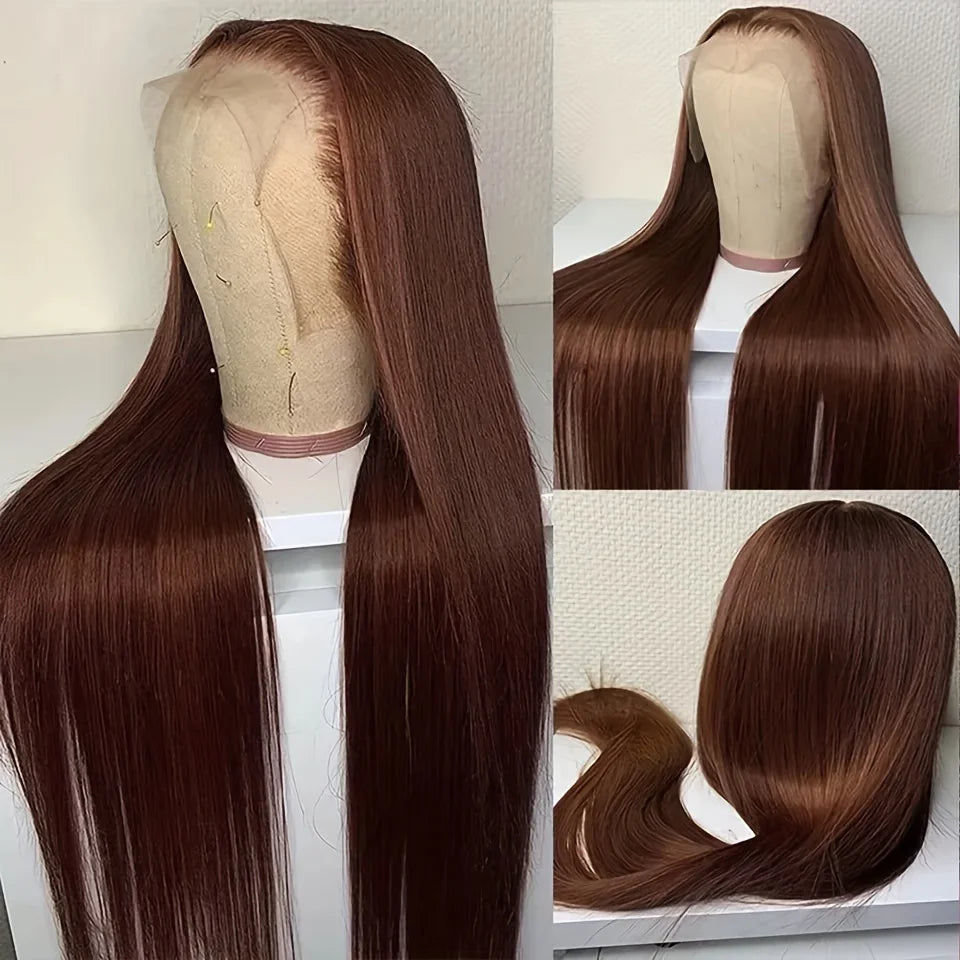 Bone Straight Chocolate Brown 13x6 Lace Frontal Wig 30 Inch Human Hair 13x4 Hd Lace Front Wigs Colored Brazilian Women Choice