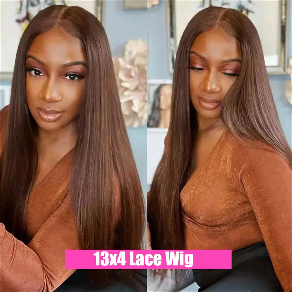 Bone Straight Chocolate Brown 13x6 Lace Frontal Wig 30 Inch Human Hair 13x4 Hd Lace Front Wigs Colored Brazilian Women Choice