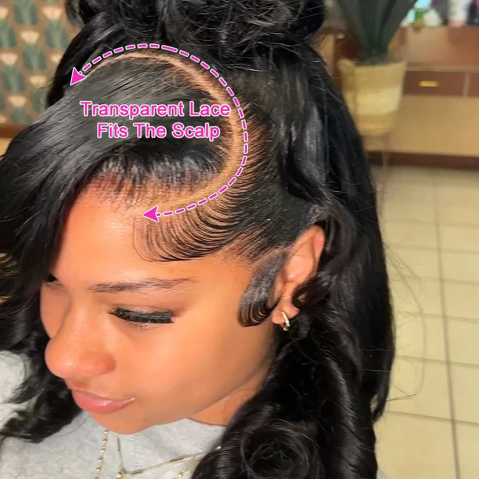 Body Wave Bob Wig 13x4 Transparent Lace Frontal Wig Brazilian Human Hair Wigs Virgin Remy Hair13x4 Lace Closure Wig 180% Density