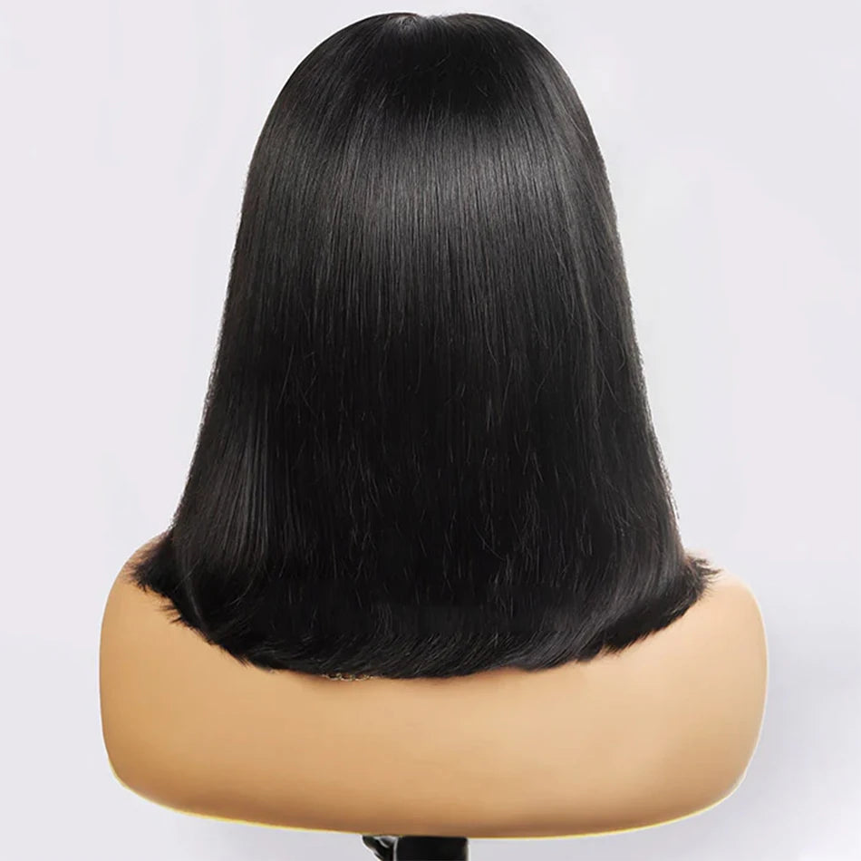 Wear Go Glueless 13x4 Bone Straight Bob Wig Lace Front Human Hair Wigs For Lace Frontal Wig 180%