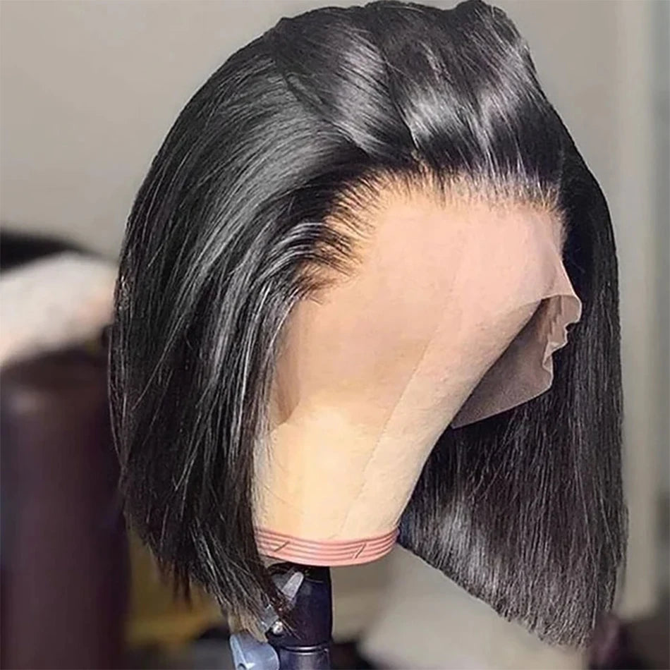 Wear Go Glueless 13x4 Bone Straight Bob Wig Lace Front Human Hair Wigs For Lace Frontal Wig 180%